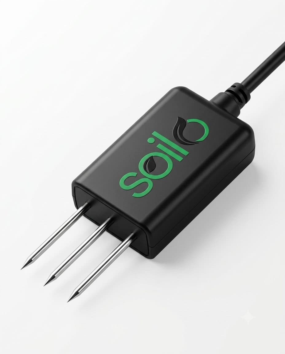 Soilo Irrigate in-soil moisture and temperature sensor with three probe pins