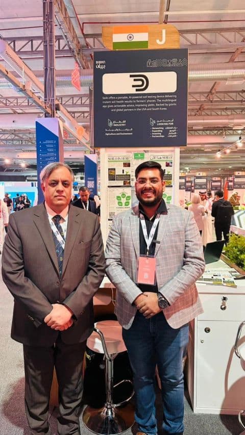 A meeting beside the Soilo stand at BIBAN 2025