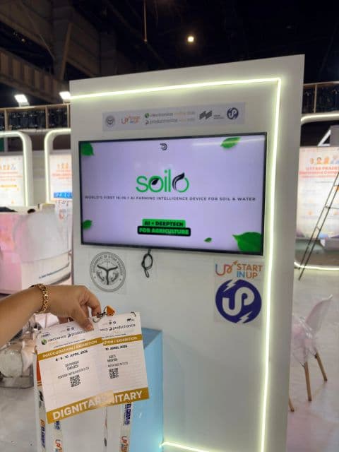 Soilo display photograph supplied with the Electronica India 2026 participation announcement
