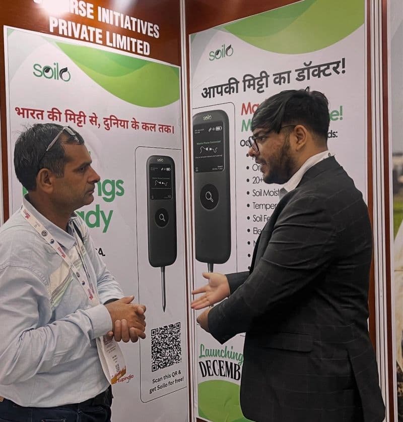 A product discussion at Soilo’s UPITS stand