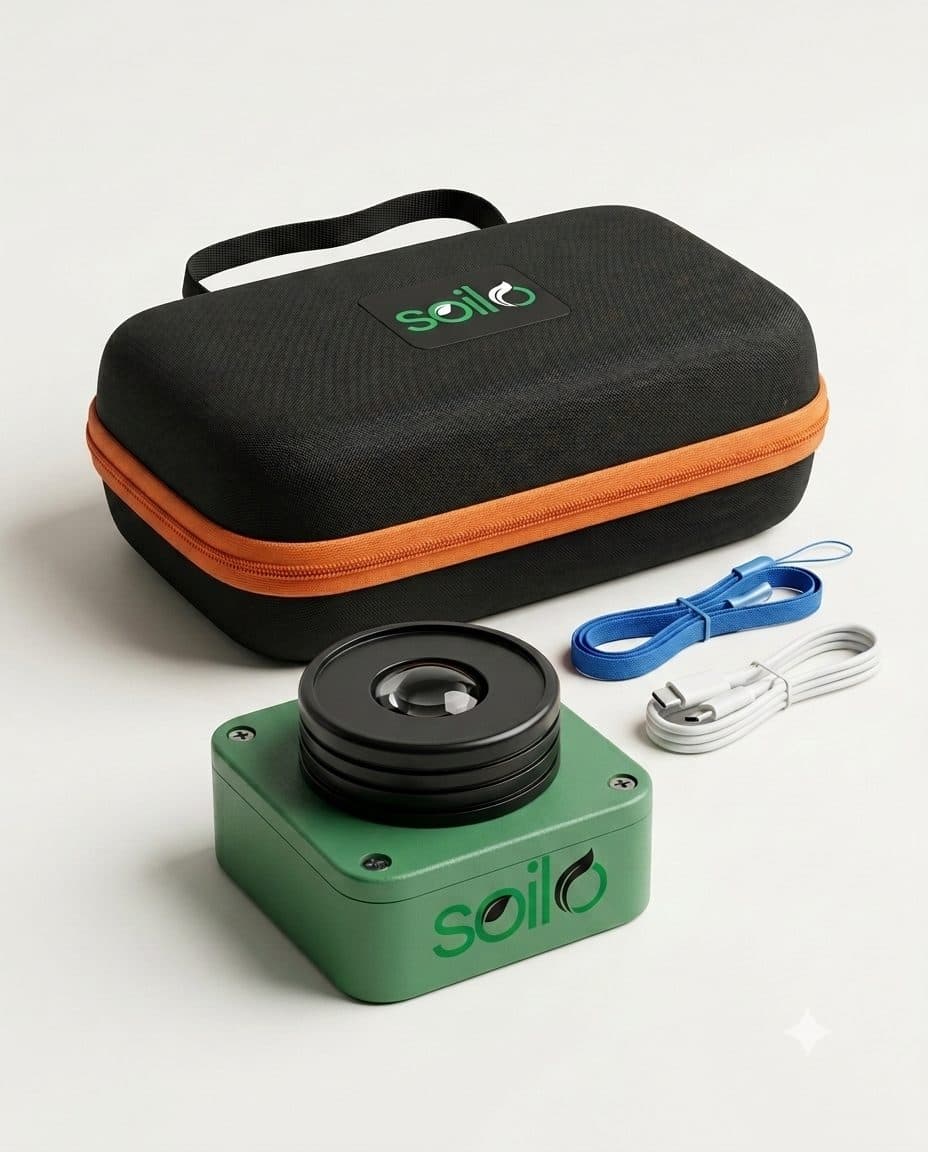 Soilo Light meter with carry case, wrist strap and USB cable